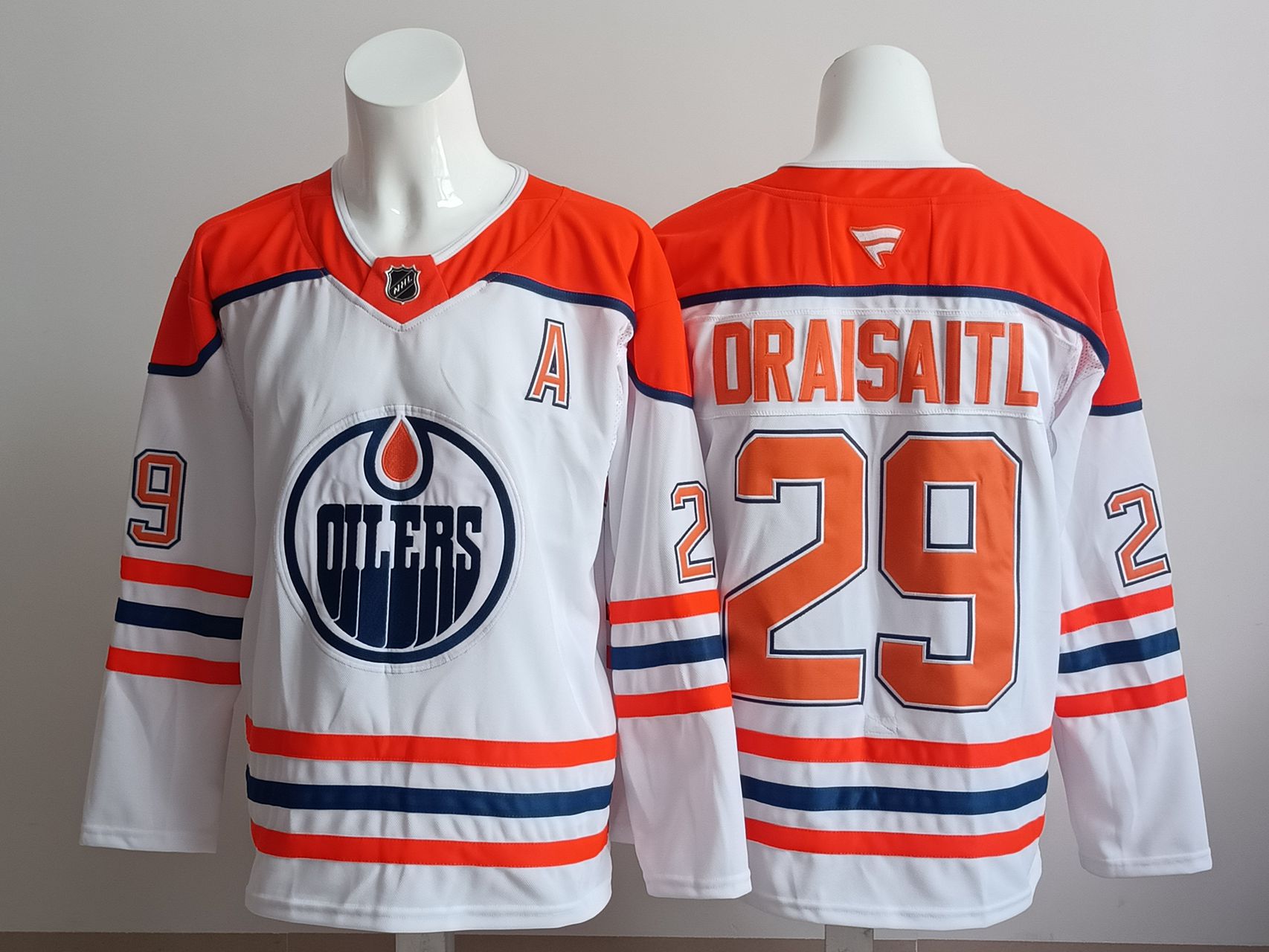 Men 2025 Edmonton Oilers #29 Draisaitl White Throwback NHL Jersey style 01